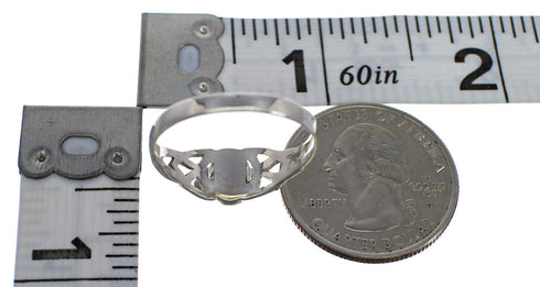 Jet Authentic Sterling Silver Southwestern Ring Size 8-3/4 AX88986